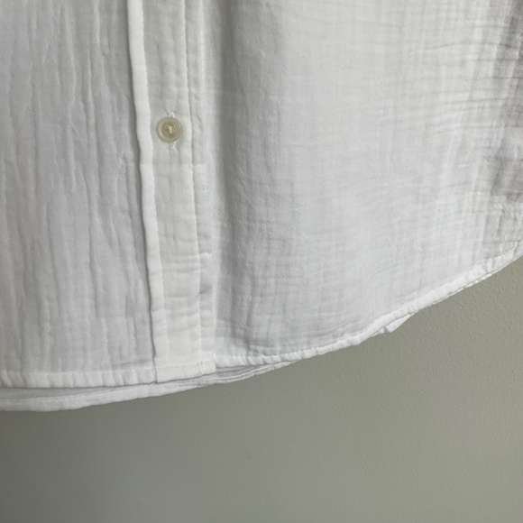 NWT J.Crew Factory White Petite gauze button-up shirt SZ M - Picture 6 of 7